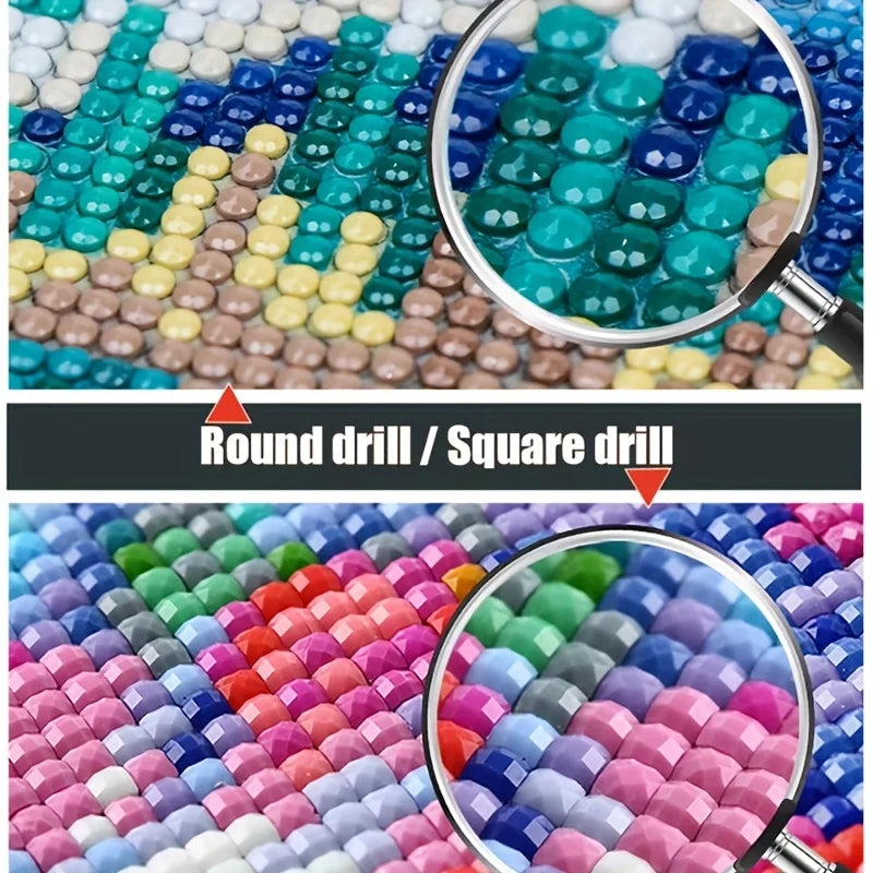 1 stuk DIY populaire grote maat 40 * 70 cm / 15,7 * 27,5 inch volwassen beginners diamantschilderset, thema Wolken Zee Gouden Schalen, Kerstmis