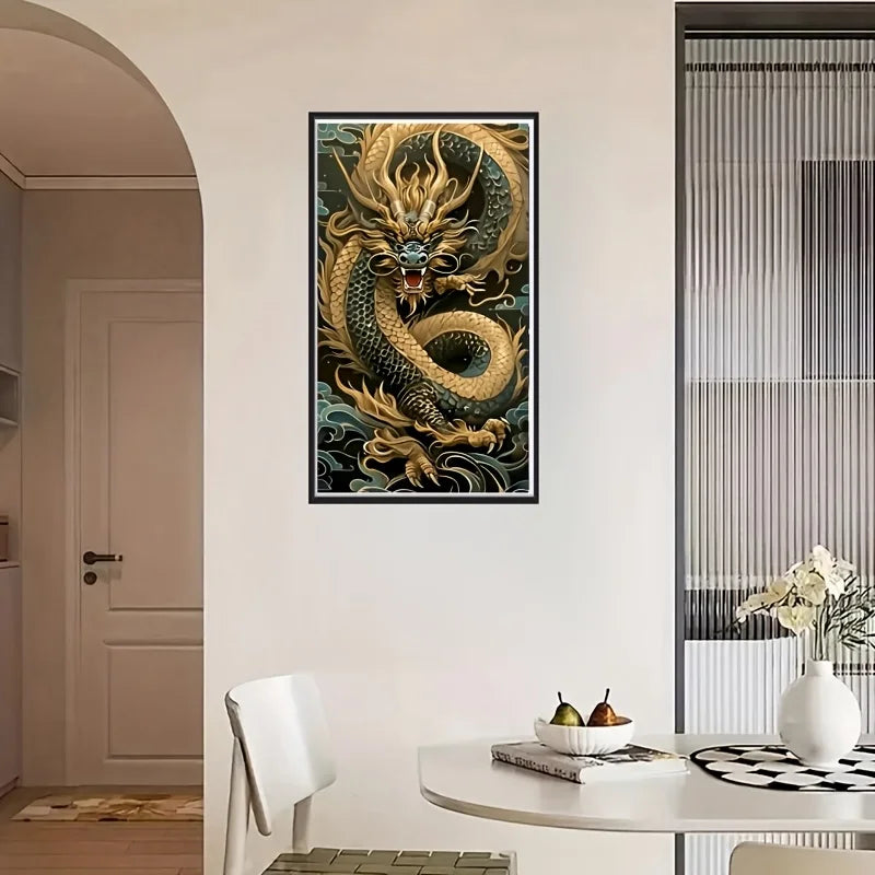 1 stuk DIY populaire grote maat 40 * 70 cm / 15,7 * 27,5 inch volwassen beginners diamantschilderset, thema Wolken Zee Gouden Schalen, Kerstmis