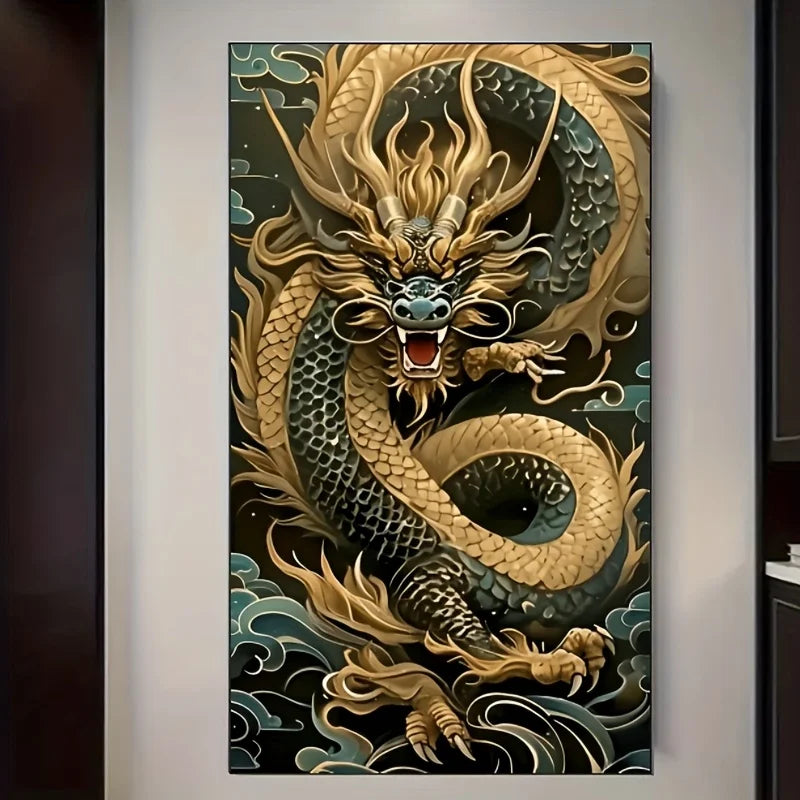 1 stuk DIY populaire grote maat 40 * 70 cm / 15,7 * 27,5 inch volwassen beginners diamantschilderset, thema Wolken Zee Gouden Schalen, Kerstmis